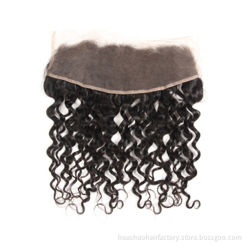 Cambodian Water Wave Light Brown Fine Swiss Lace Frontal ,Peruvian Hair Thin Skin 13 x 4 Lace Frontal